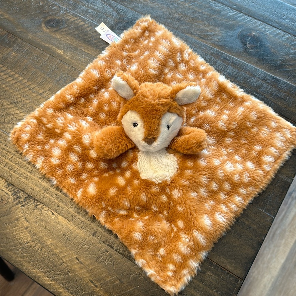 Mary Meyer Baby Lovey Spotted Deer Fawn Plush Toy Security Blanket Satin Bottom